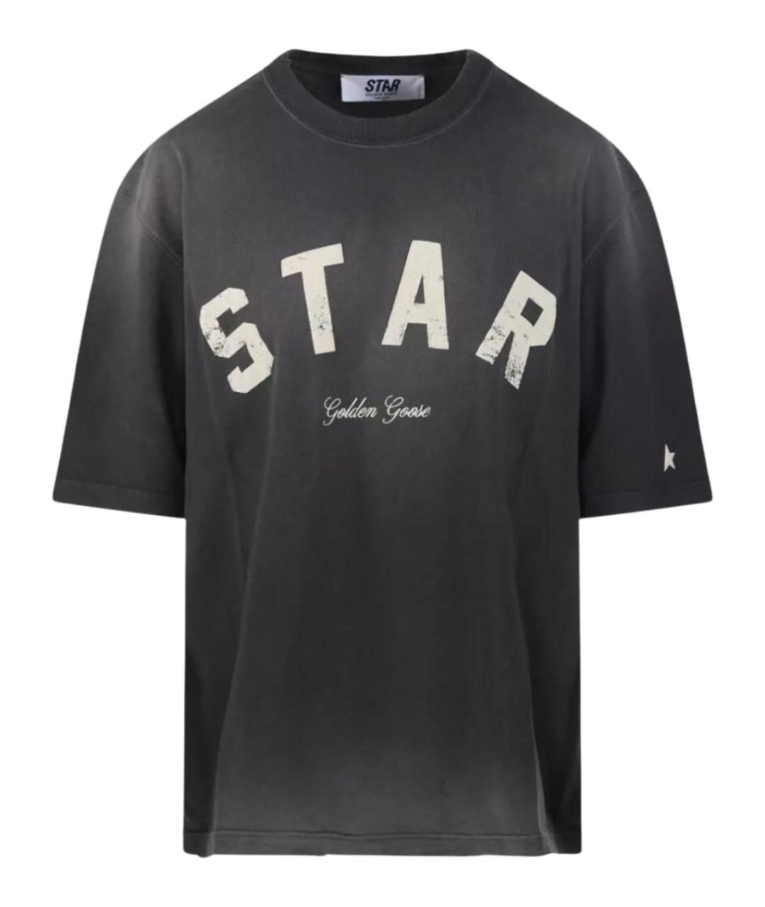 GOLDEN GOOSE DELUXE BRAND Черная хлопковая футболка, фото 1