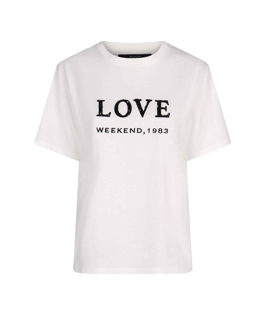 WEEKEND MAX MARA Белая хлопковая футболка, фото 1