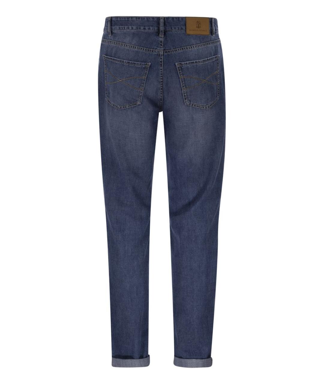 BRUNELLO CUCINELLI Синие хлопковые джинсы скинни, фото 2