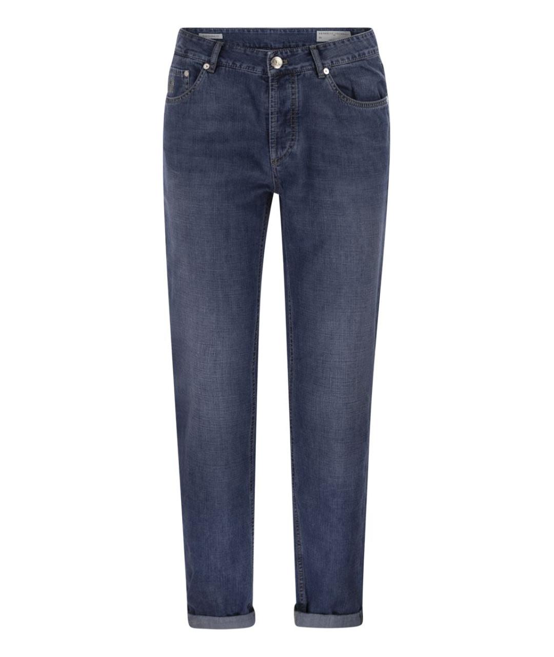 BRUNELLO CUCINELLI Синие хлопковые джинсы скинни, фото 1