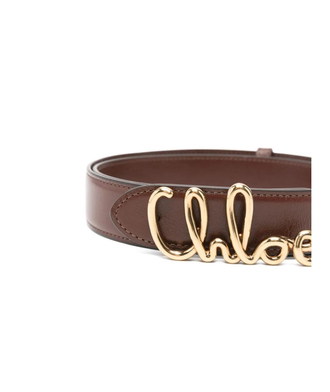 CHLOE Коричневый кожаный ремень, фото 2