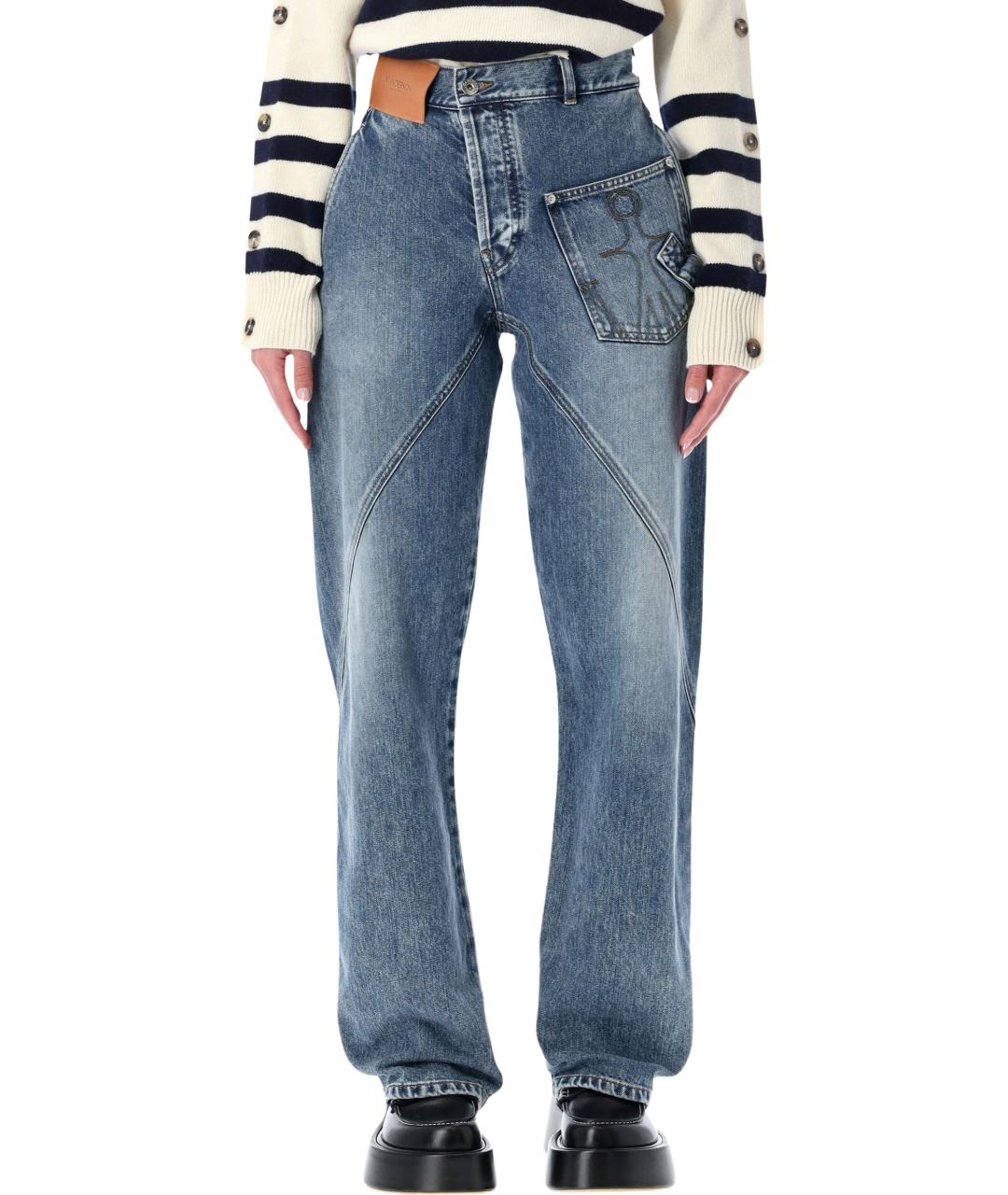 J.W.ANDERSON Синие хлопковые прямые джинсы, фото 4