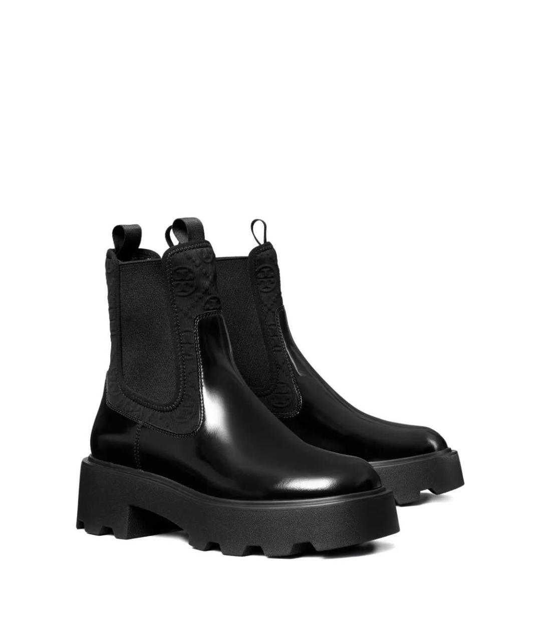 TORY BURCH Черные кожаные ботинки, фото 2
