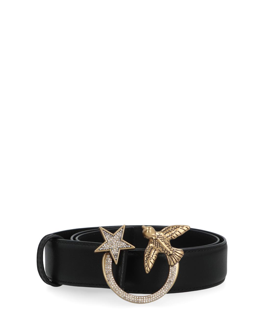 PINKO Черный кожаный ремень, фото 1