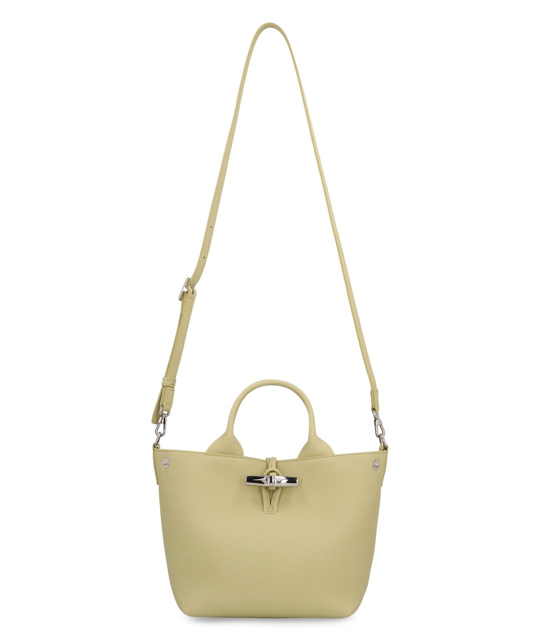 LONGCHAMP Зеленая кожаная сумка с короткими ручками, фото 4