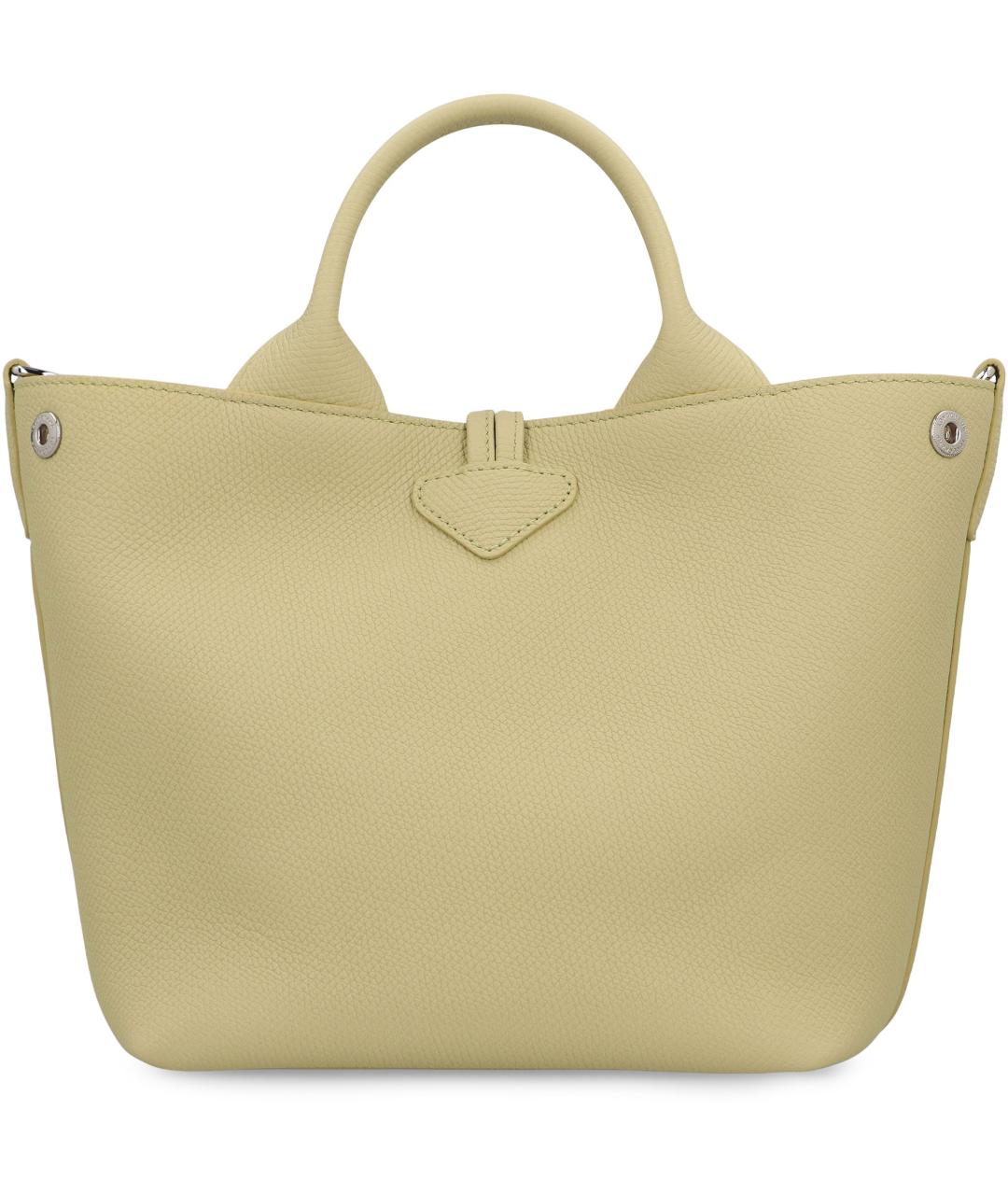 LONGCHAMP Зеленая кожаная сумка с короткими ручками, фото 3