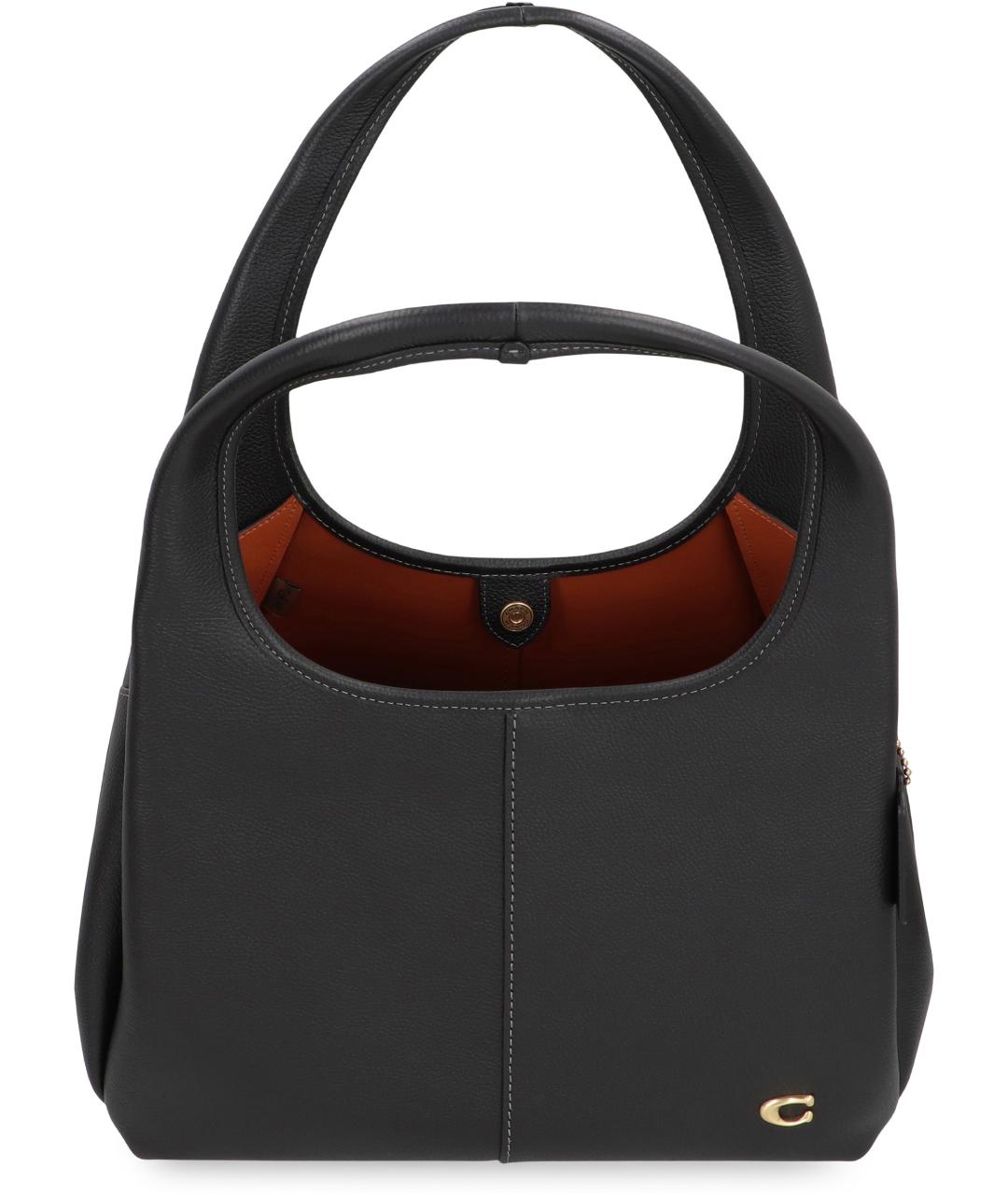 COACH Черная кожаная сумка через плечо, фото 5