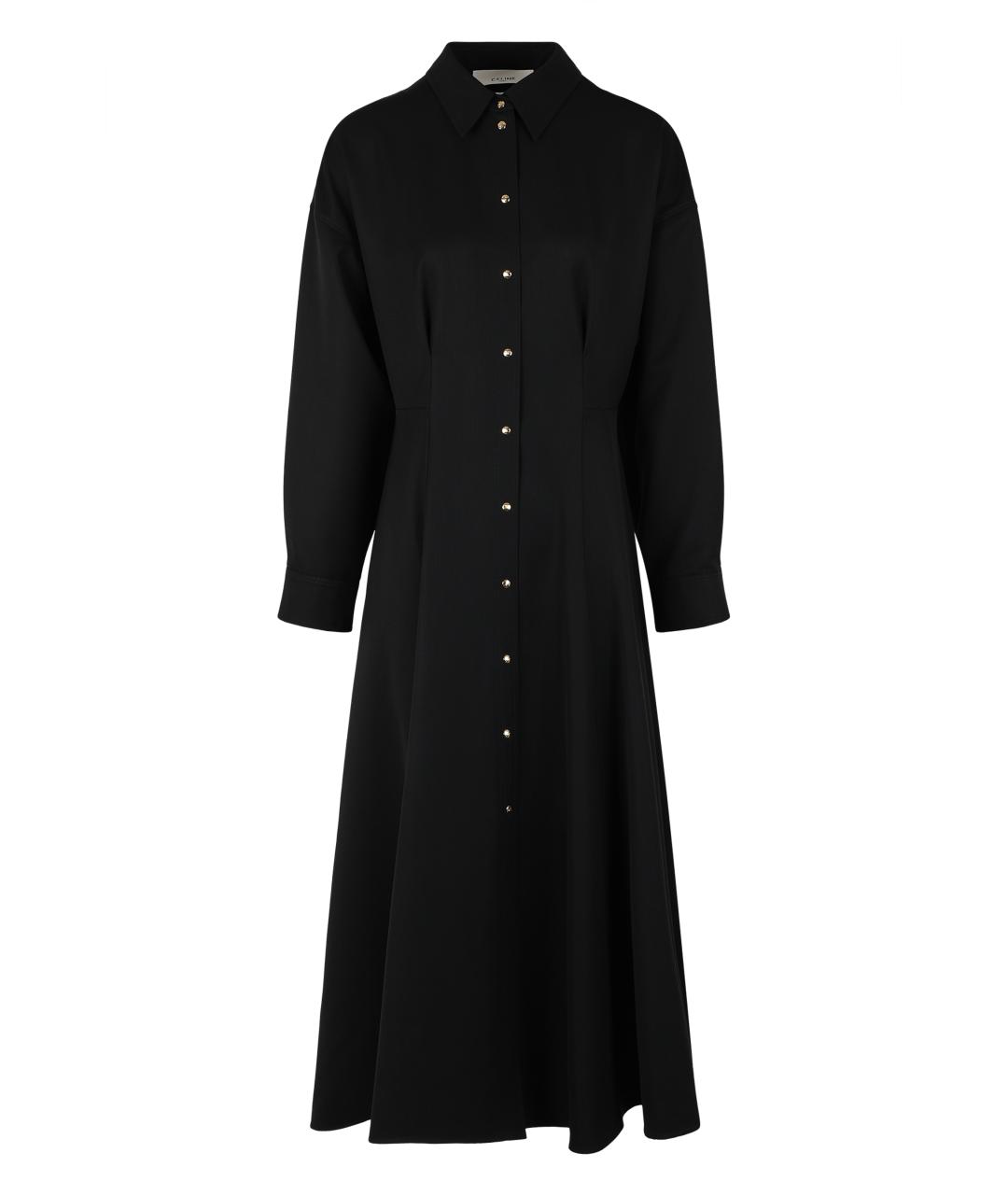 CELINE Черное шерстяное повседневное платье, фото 1