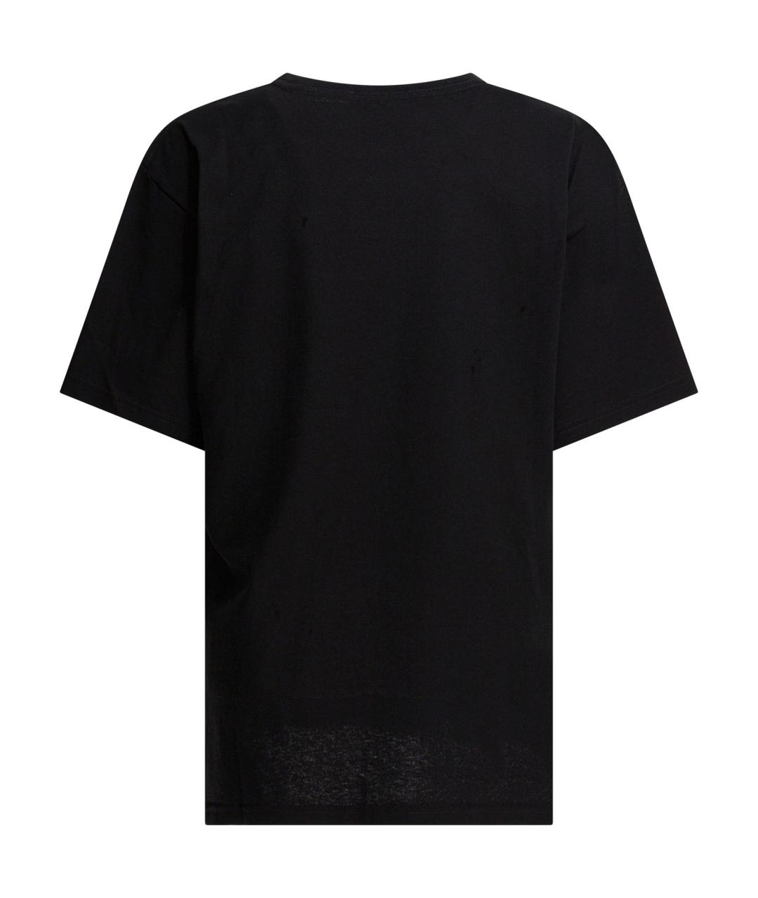 VALENTINO Черная хлопковая футболка, фото 2