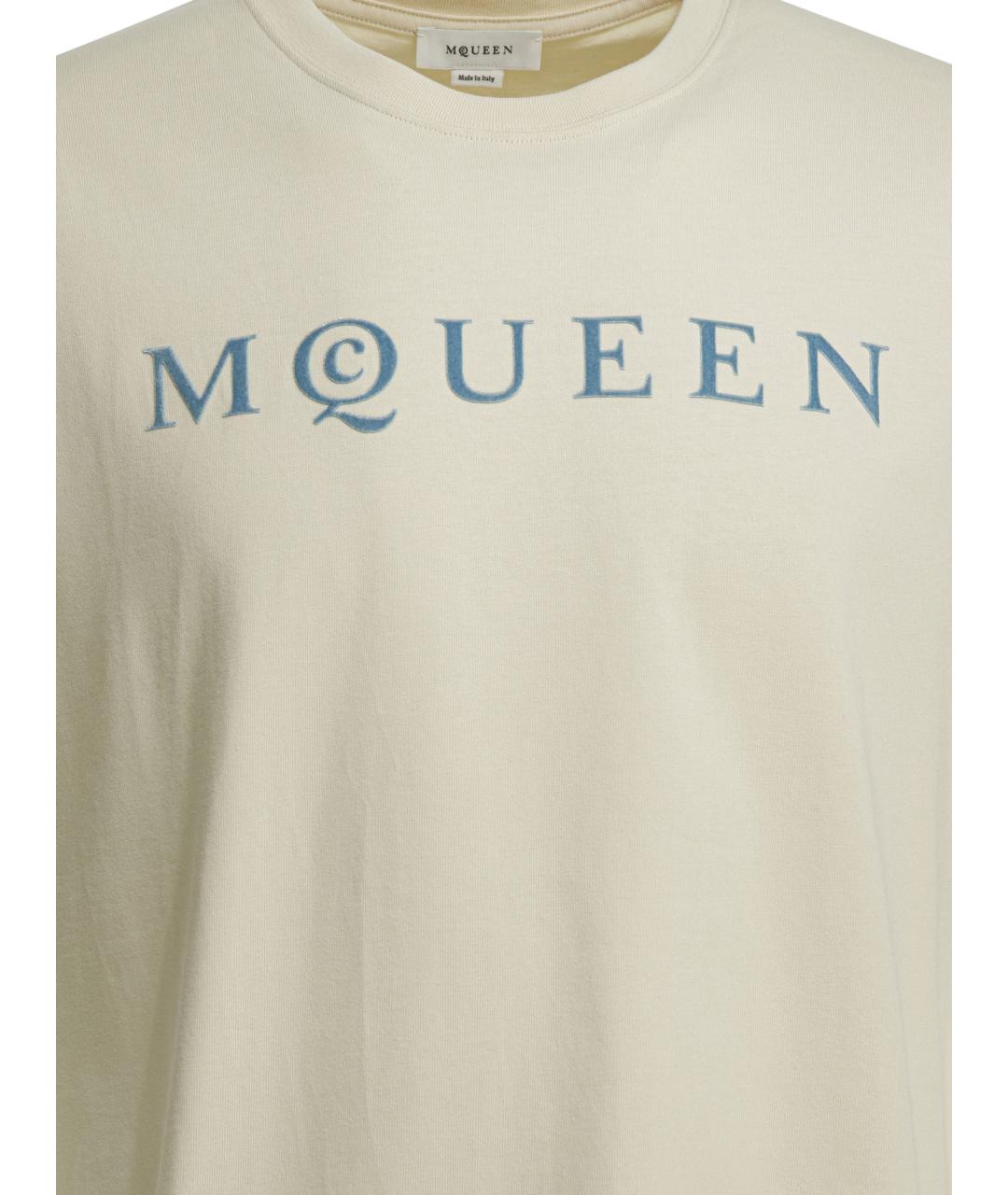 ALEXANDER MCQUEEN Белая хлопковая футболка, фото 3