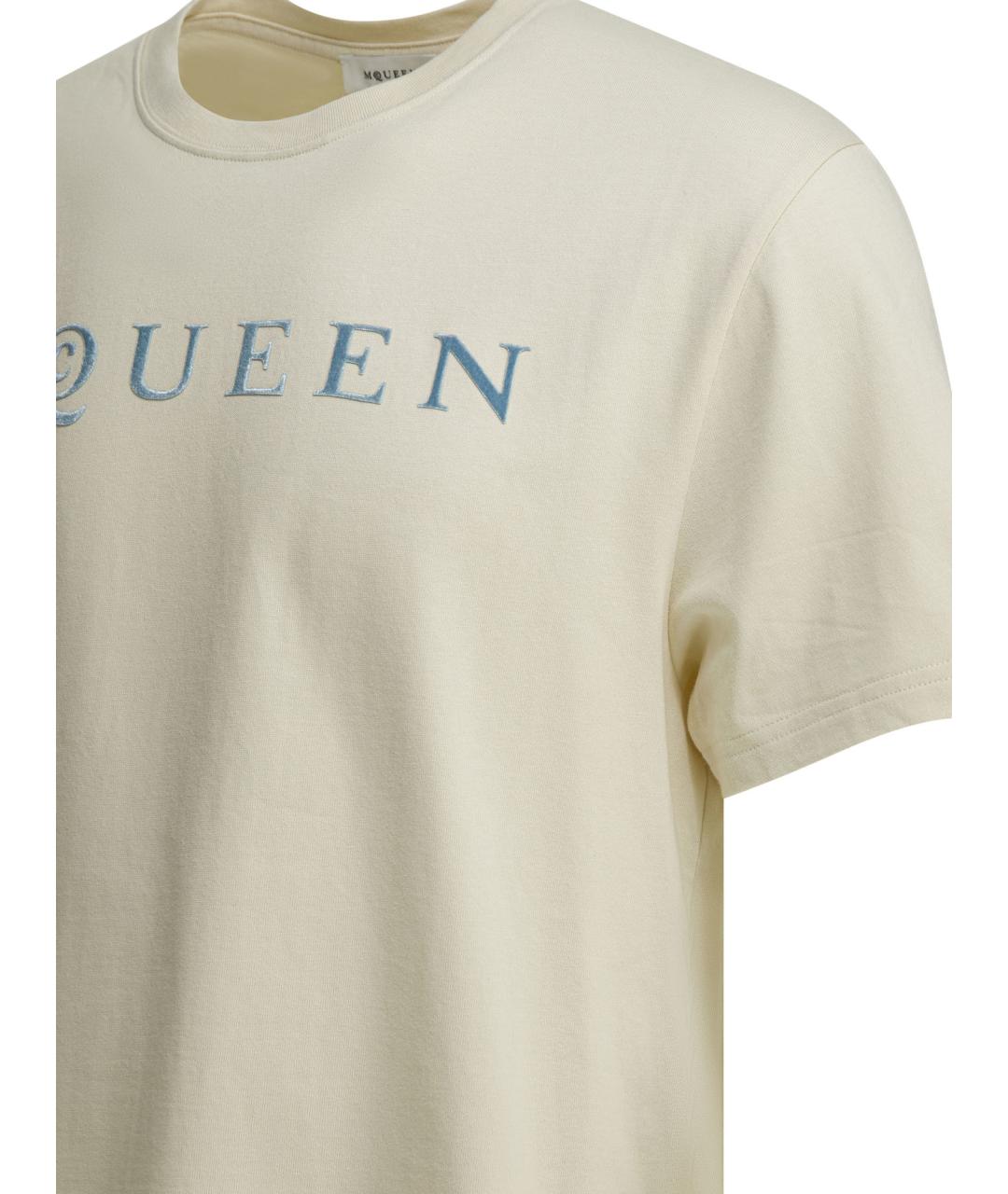 ALEXANDER MCQUEEN Белая хлопковая футболка, фото 4