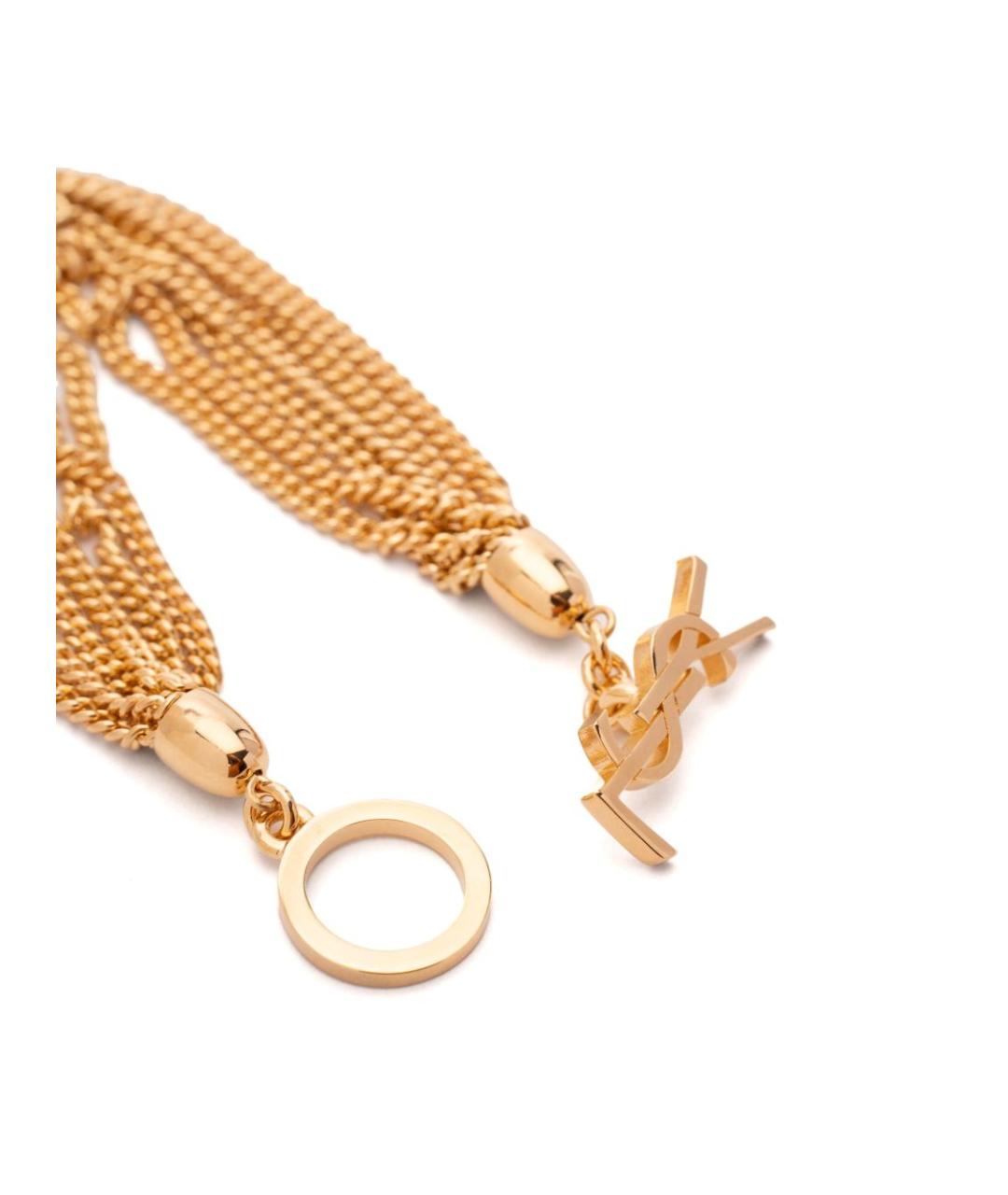 SAINT LAURENT Золотой металлический браслет, фото 4