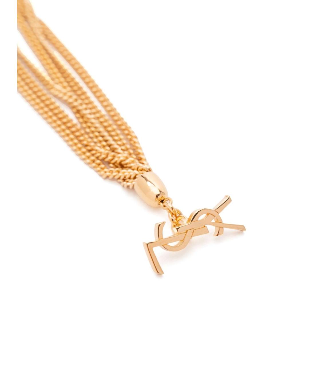 SAINT LAURENT Золотой металлический браслет, фото 3