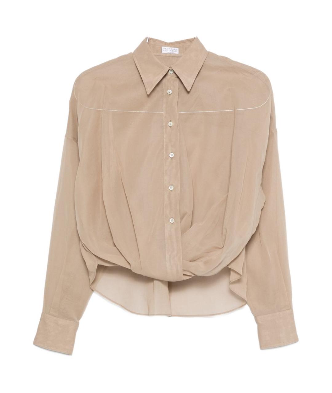 BRUNELLO CUCINELLI Бежевая хлопковая рубашка, фото 2