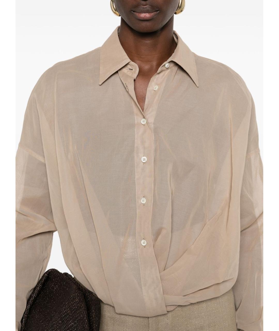 BRUNELLO CUCINELLI Бежевая хлопковая рубашка, фото 3