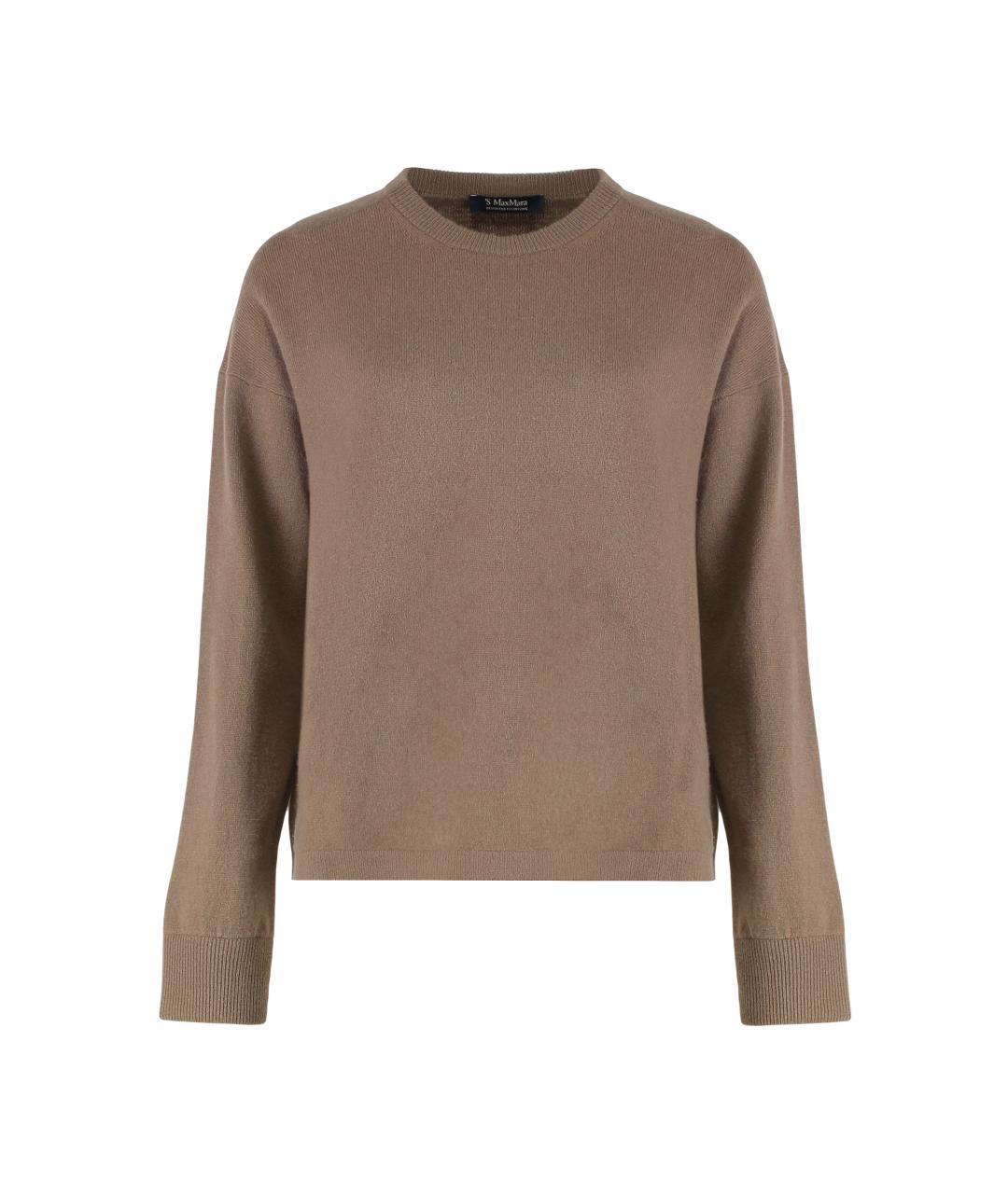 'S MAX MARA Коричневый кашемировый джемпер / свитер, фото 1