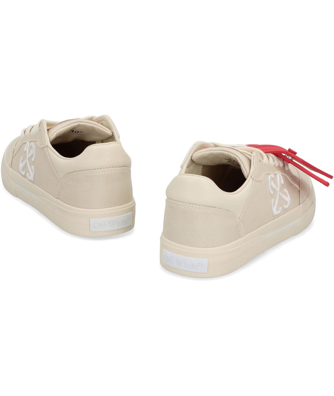 OFF-WHITE Бежевые текстильные кеды, фото 3