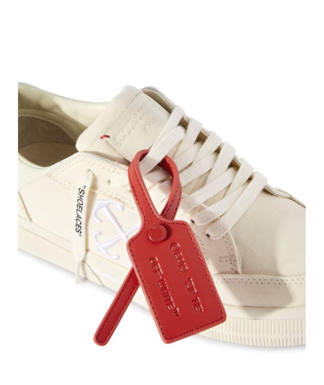 OFF-WHITE Бежевые текстильные кеды, фото 4