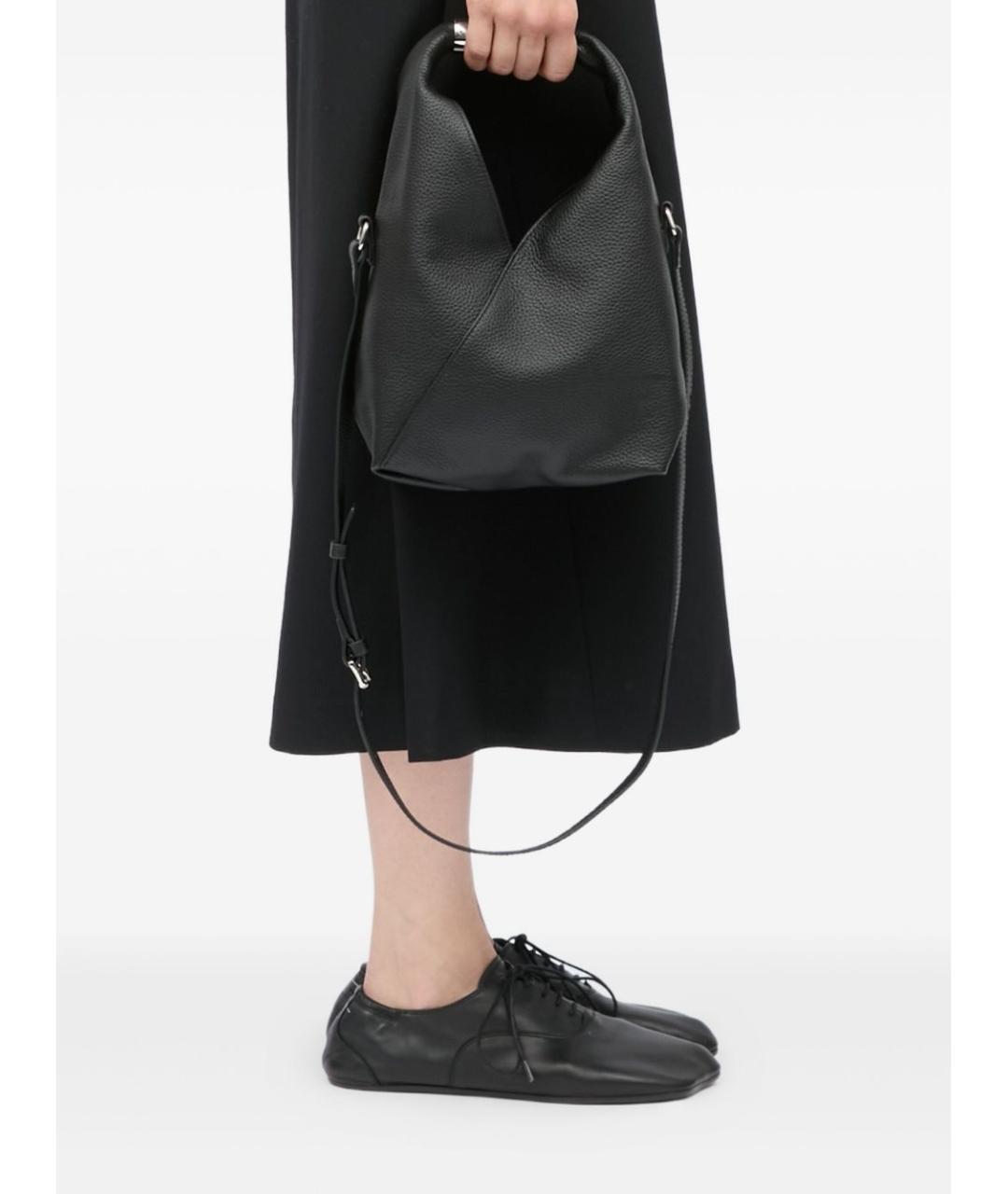 MM6 MAISON MARGIELA Черная кожаная сумка через плечо, фото 2