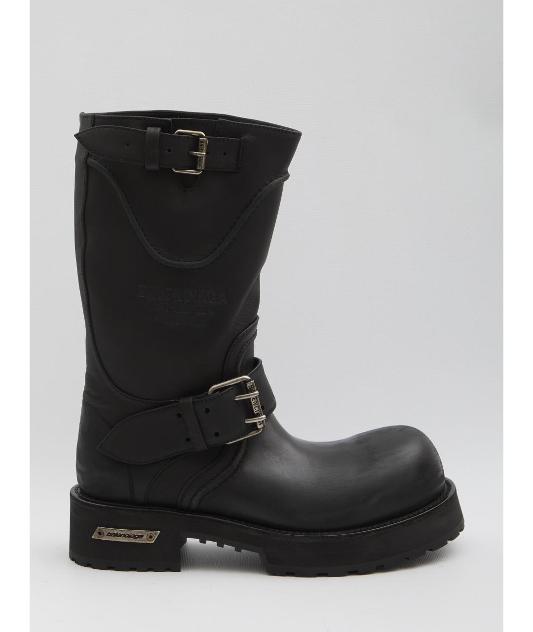 BALENCIAGA Черные кожаные высокие ботинки, фото 6