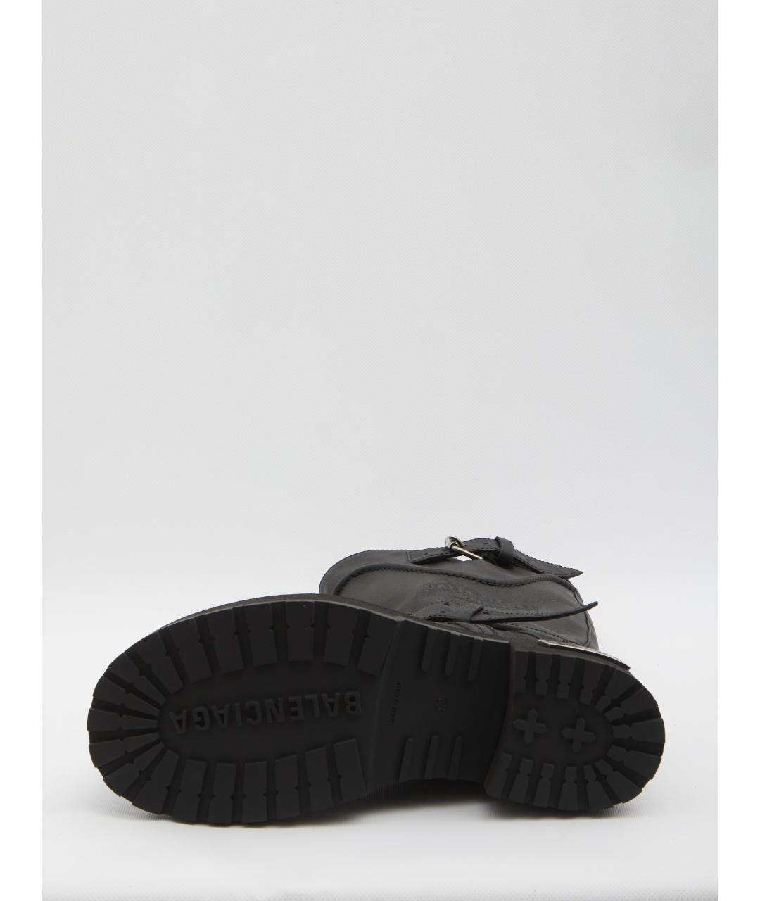 BALENCIAGA Черные кожаные высокие ботинки, фото 4