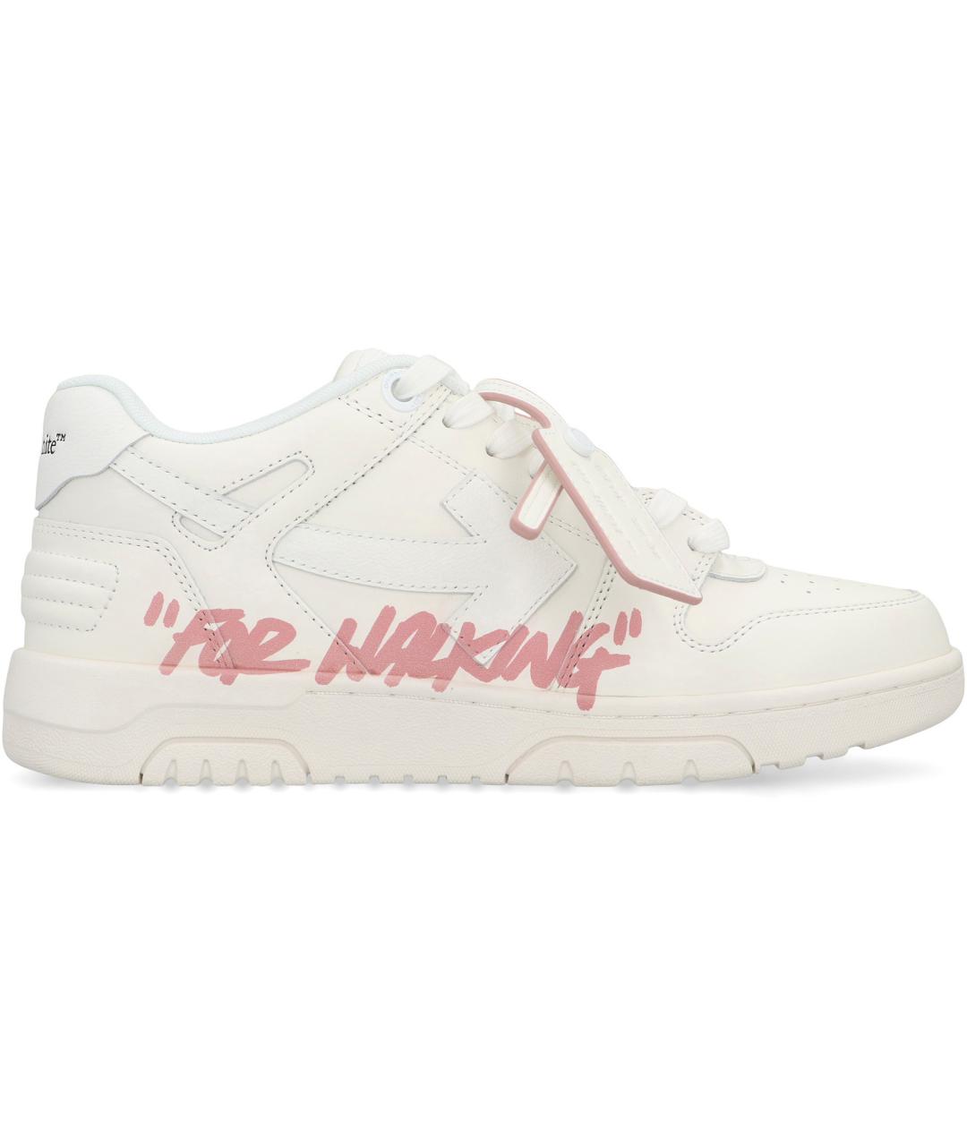 OFF-WHITE Белые кожаные кеды, фото 1