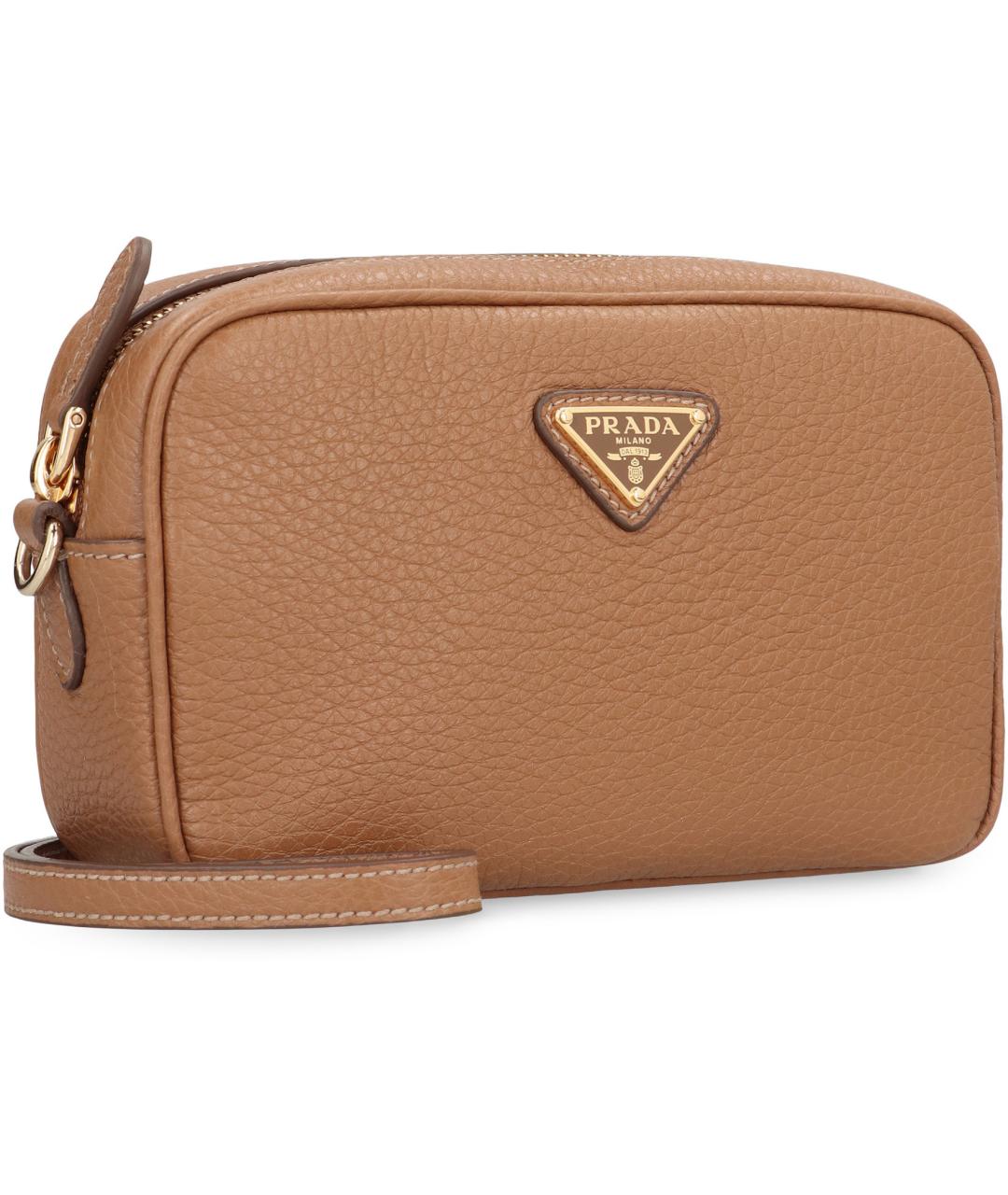 PRADA Бежевая кожаная сумка через плечо, фото 3