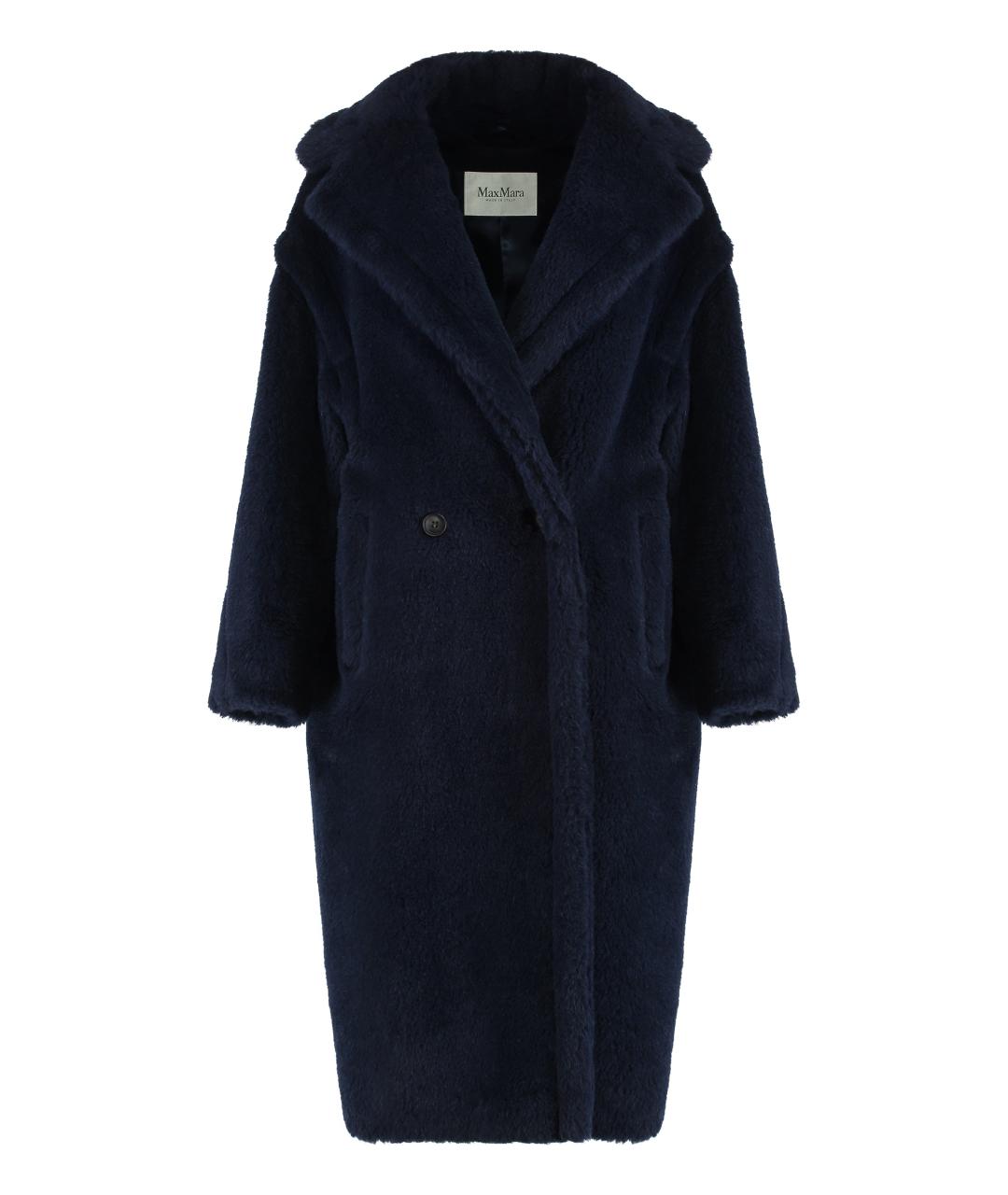 MAX MARA Темно-синее шерстяное пальто, фото 1