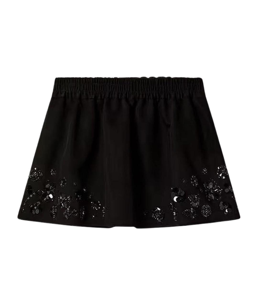 GOLDEN GOOSE DELUXE BRAND Черная хлопковая юбка мини, фото 1