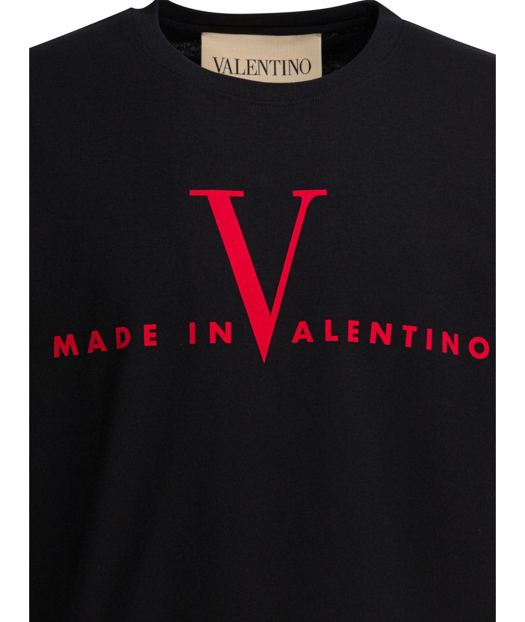 VALENTINO Черная хлопковая футболка, фото 3