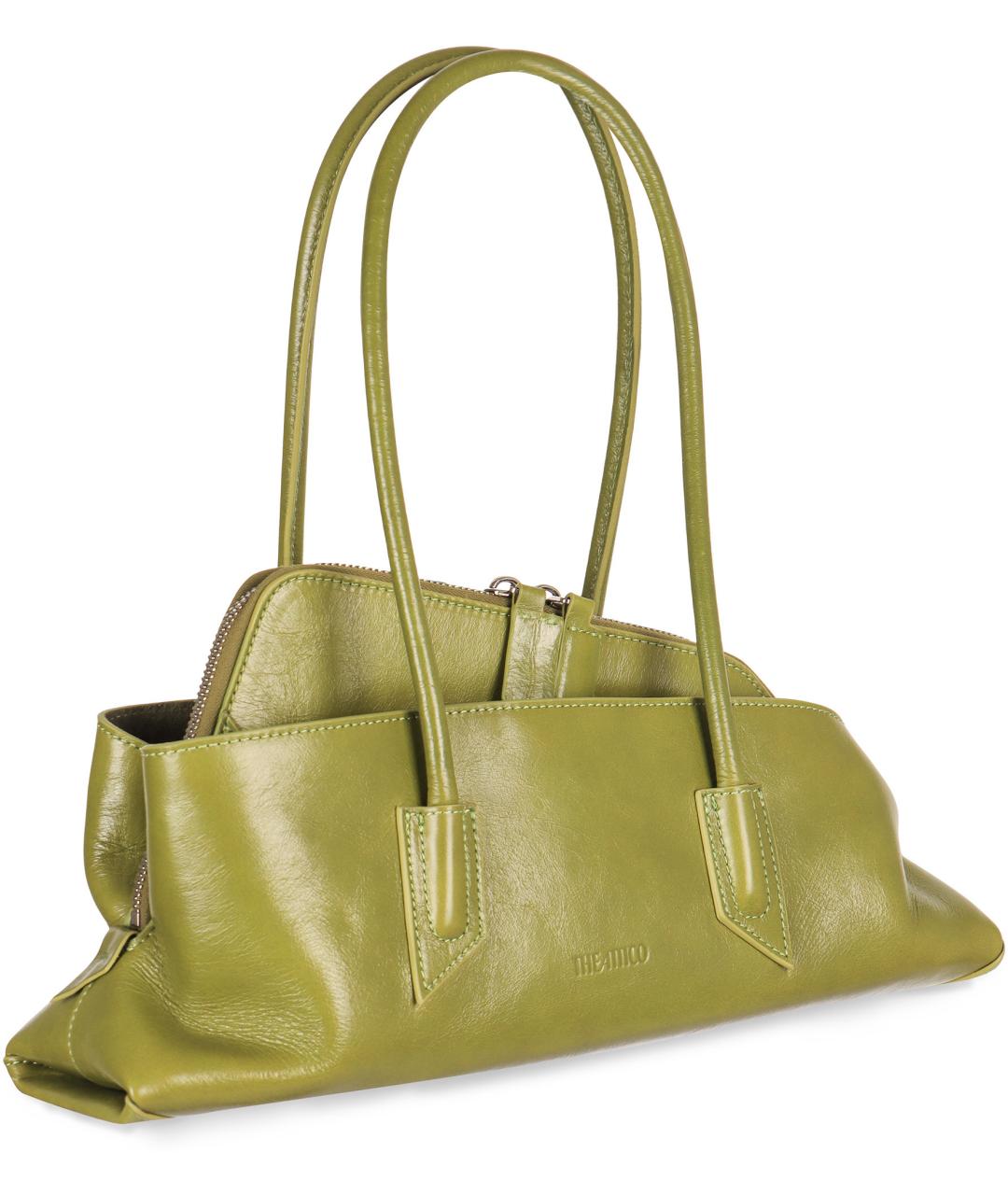 THE ATTICO Зеленая кожаная сумка тоут, фото 3