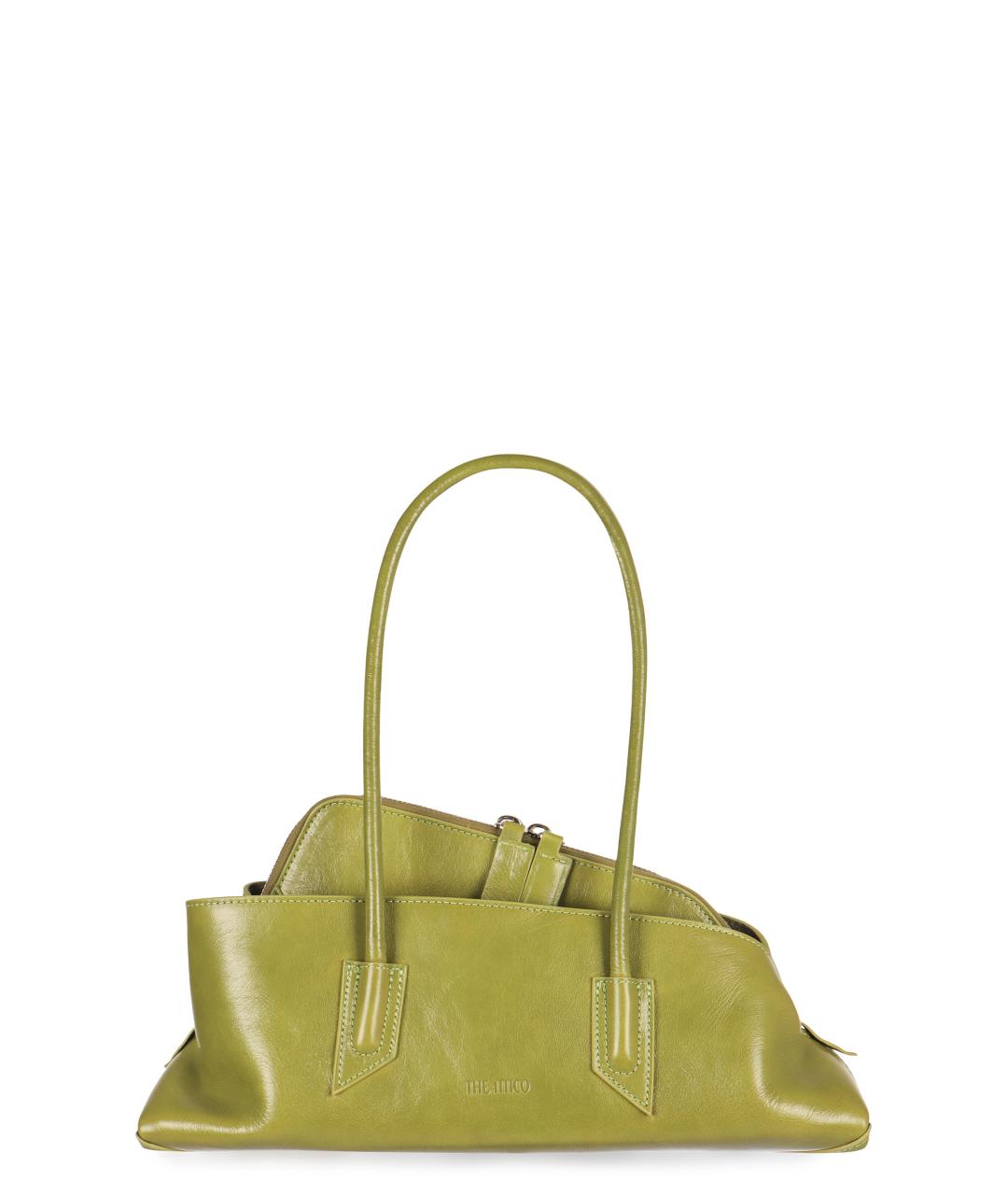 THE ATTICO Зеленая кожаная сумка тоут, фото 1