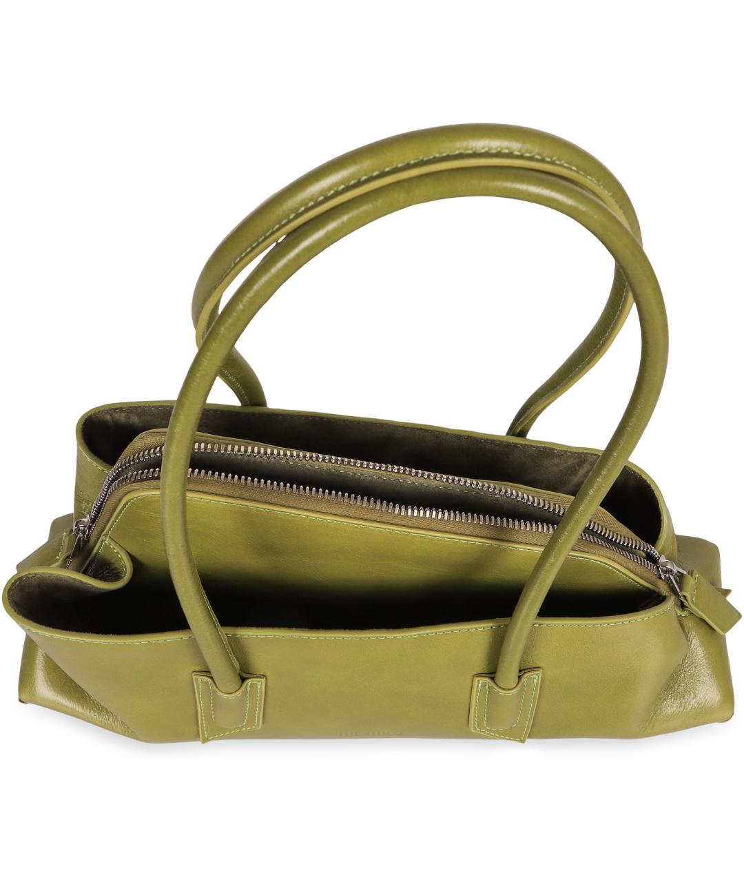THE ATTICO Зеленая кожаная сумка тоут, фото 5