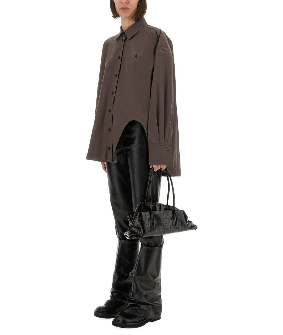 THE ATTICO Коричневая хлопковая рубашка, фото 3