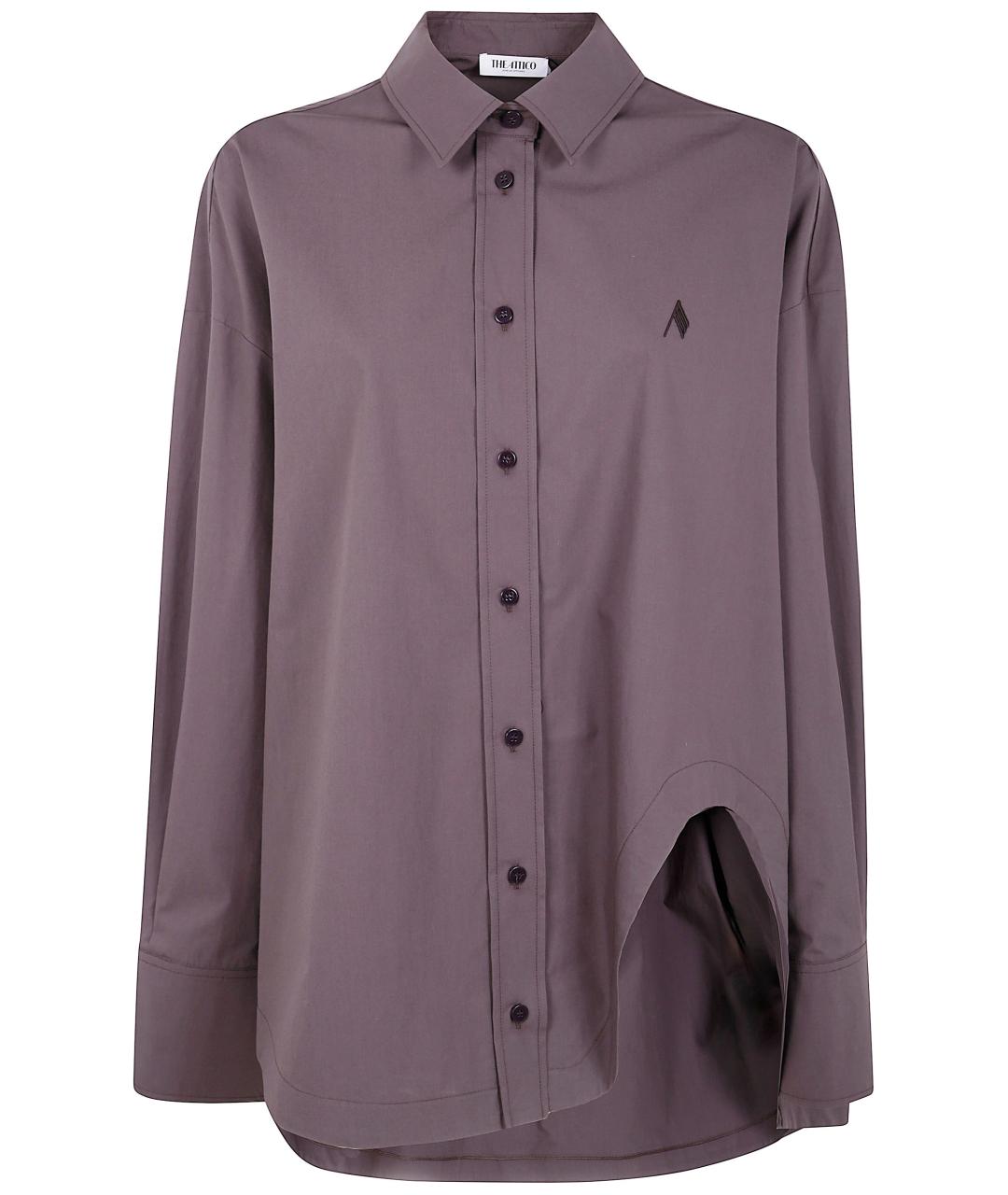 THE ATTICO Коричневая хлопковая рубашка, фото 1