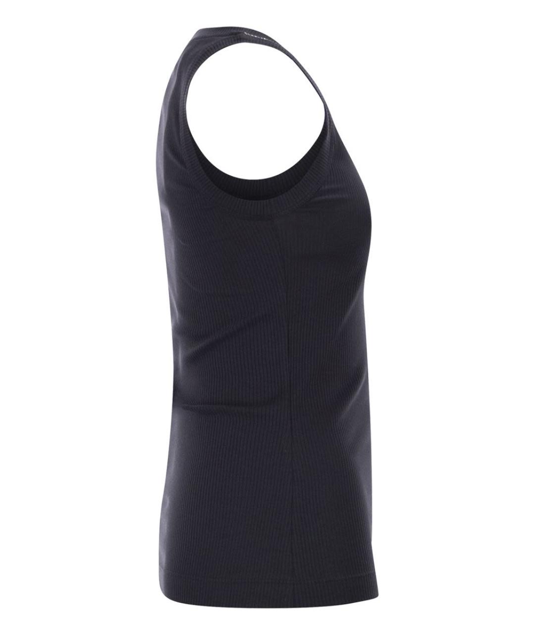 BRUNELLO CUCINELLI Темно-синяя хлопковая майка, фото 3