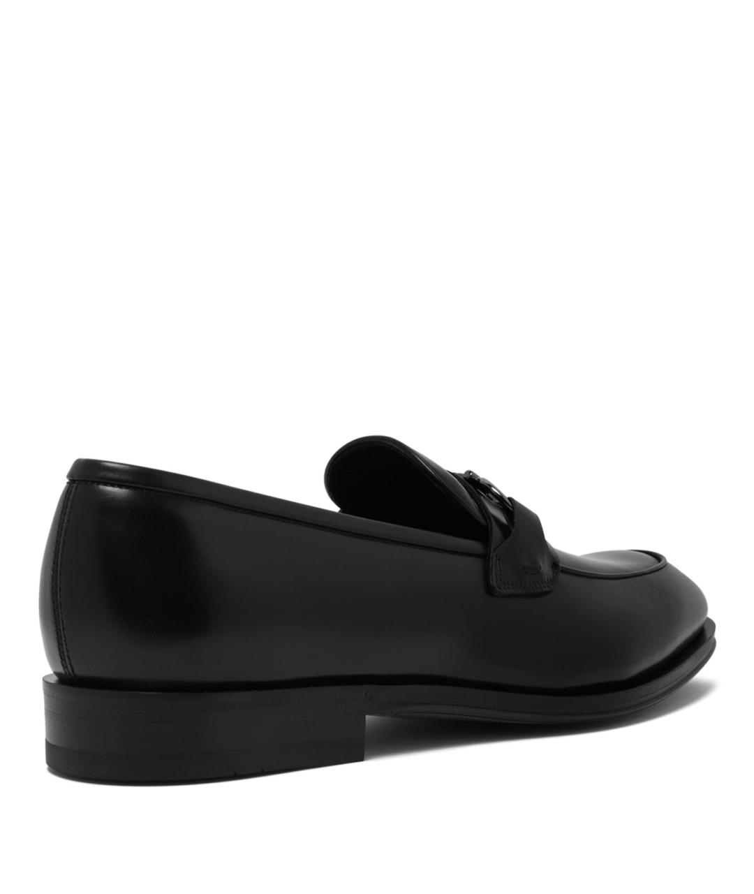 FERRAGAMO Черные кожаные лоферы, фото 3