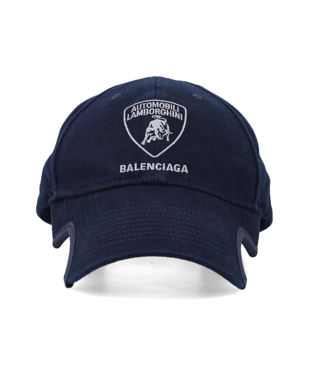 BALENCIAGA Синяя хлопковая кепка/бейсболка, фото 1