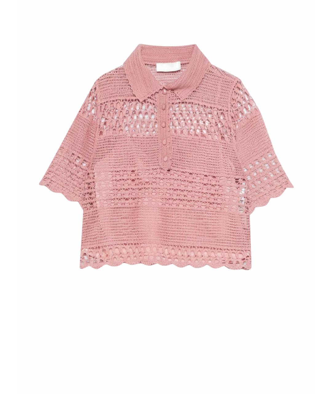 ZIMMERMANN Розовая хлопковая футболка, фото 1