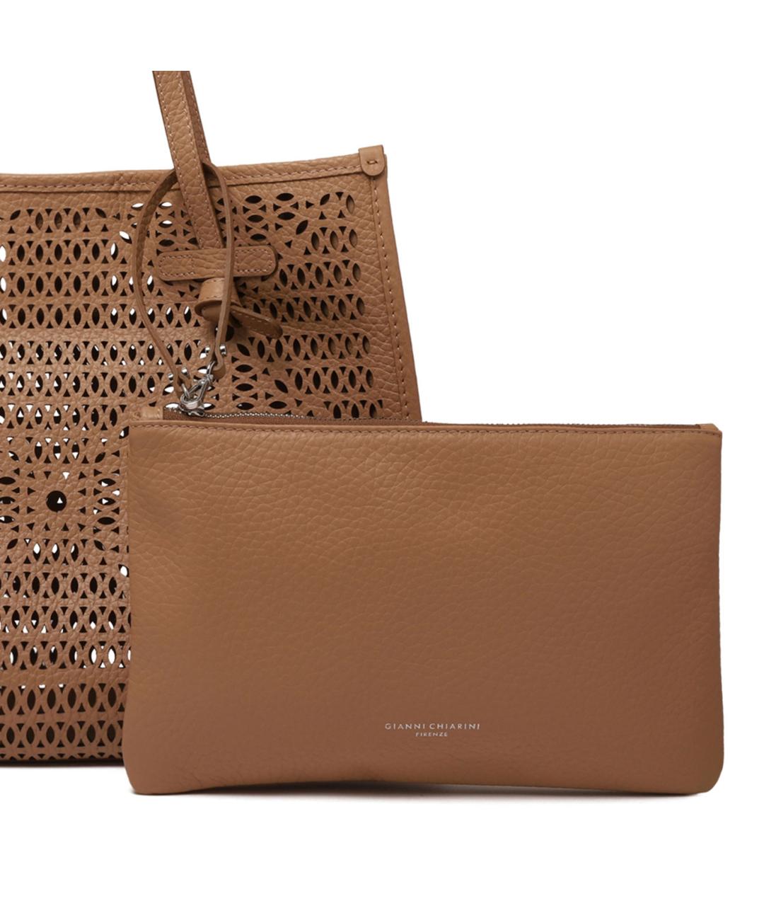 MARCELLA Коричневая кожаная сумка тоут, фото 3