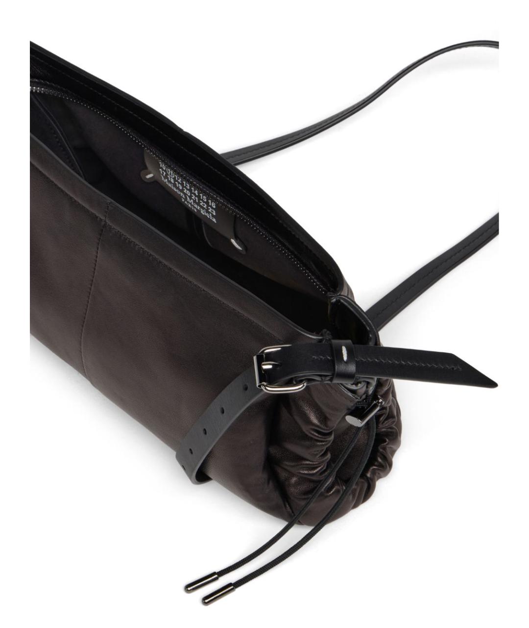 MAISON MARGIELA Черная кожаная сумка через плечо, фото 3