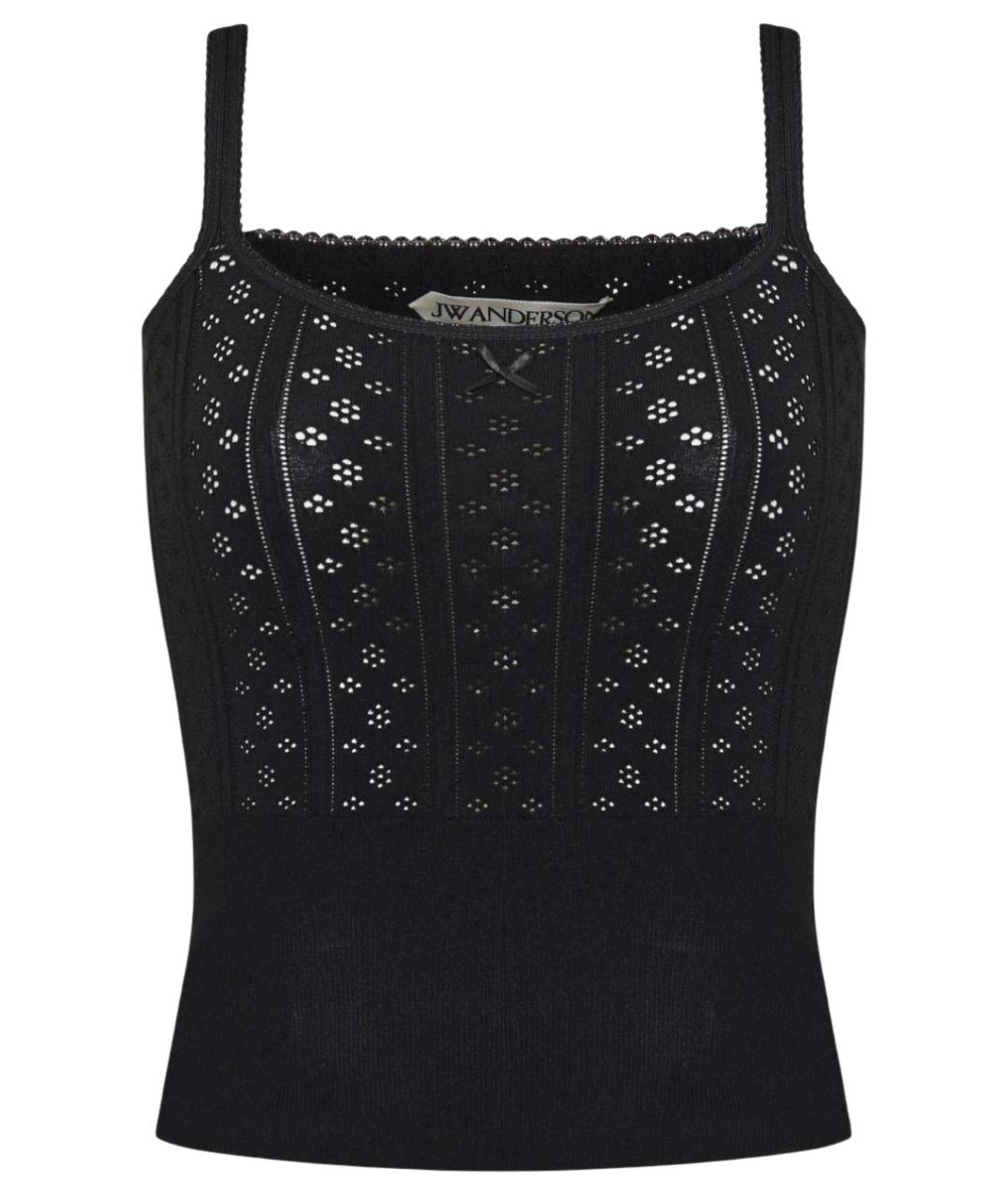 J.W.ANDERSON Черная вискозная майка, фото 1