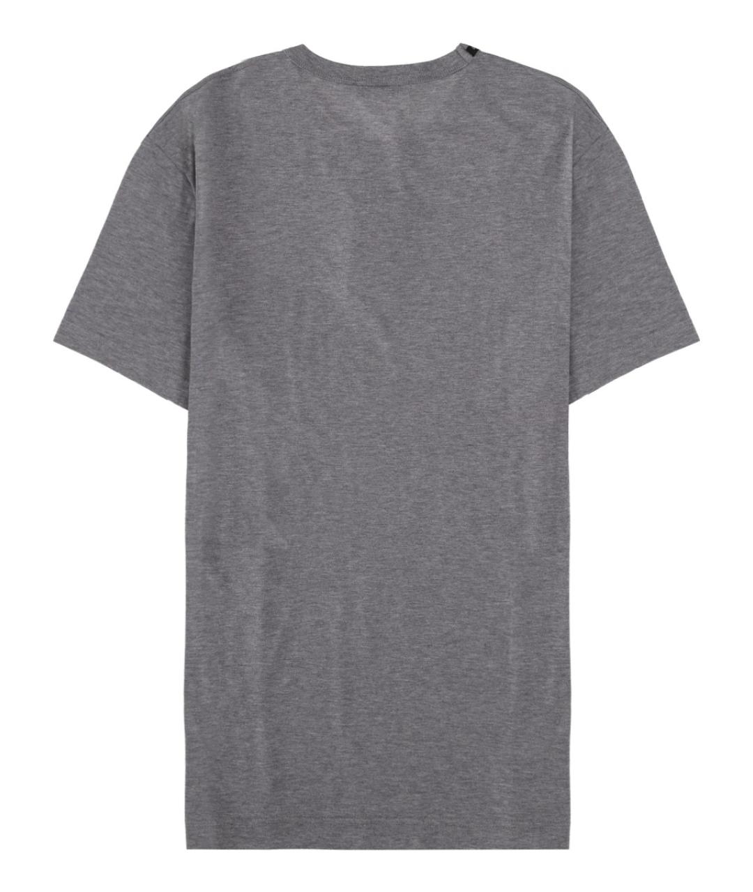 DOLCE&GABBANA Серая хлопковая футболка, фото 2