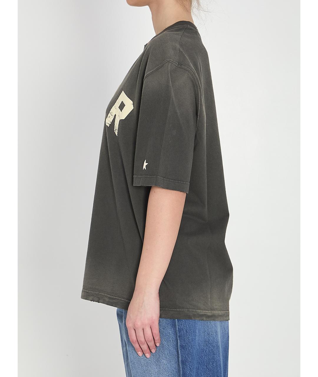GOLDEN GOOSE DELUXE BRAND Черная хлопковая футболка, фото 4