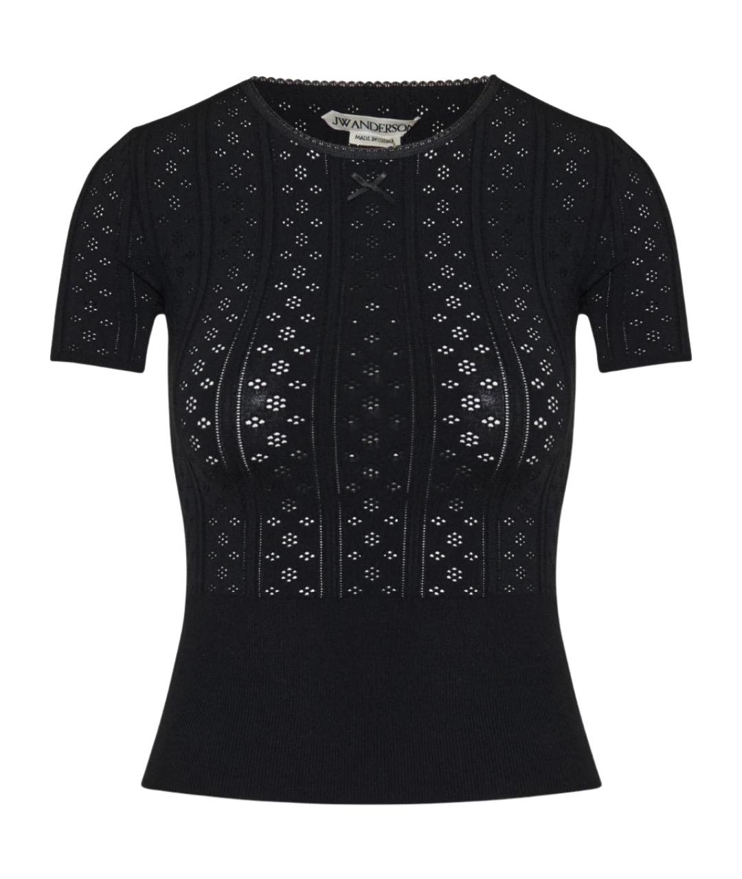J.W.ANDERSON Черная вискозная футболка, фото 1