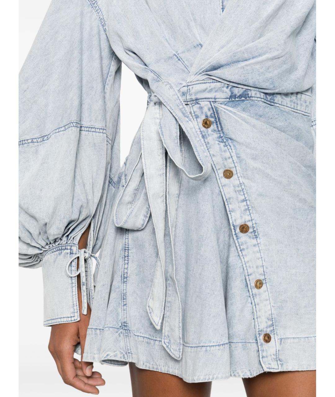 ZIMMERMANN Голубое хлопковое повседневное платье, фото 5