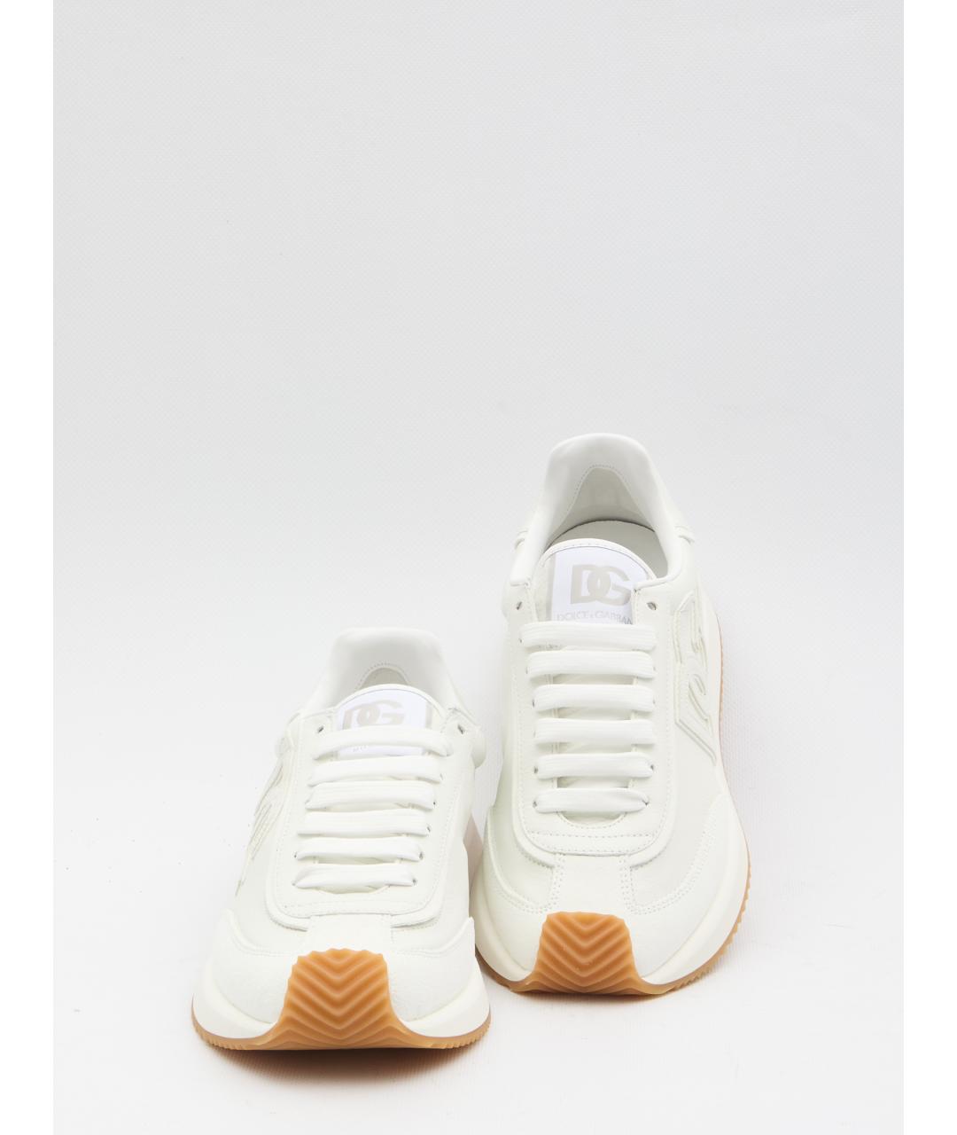 DOLCE&GABBANA Белые текстильные низкие кроссовки / кеды, фото 5