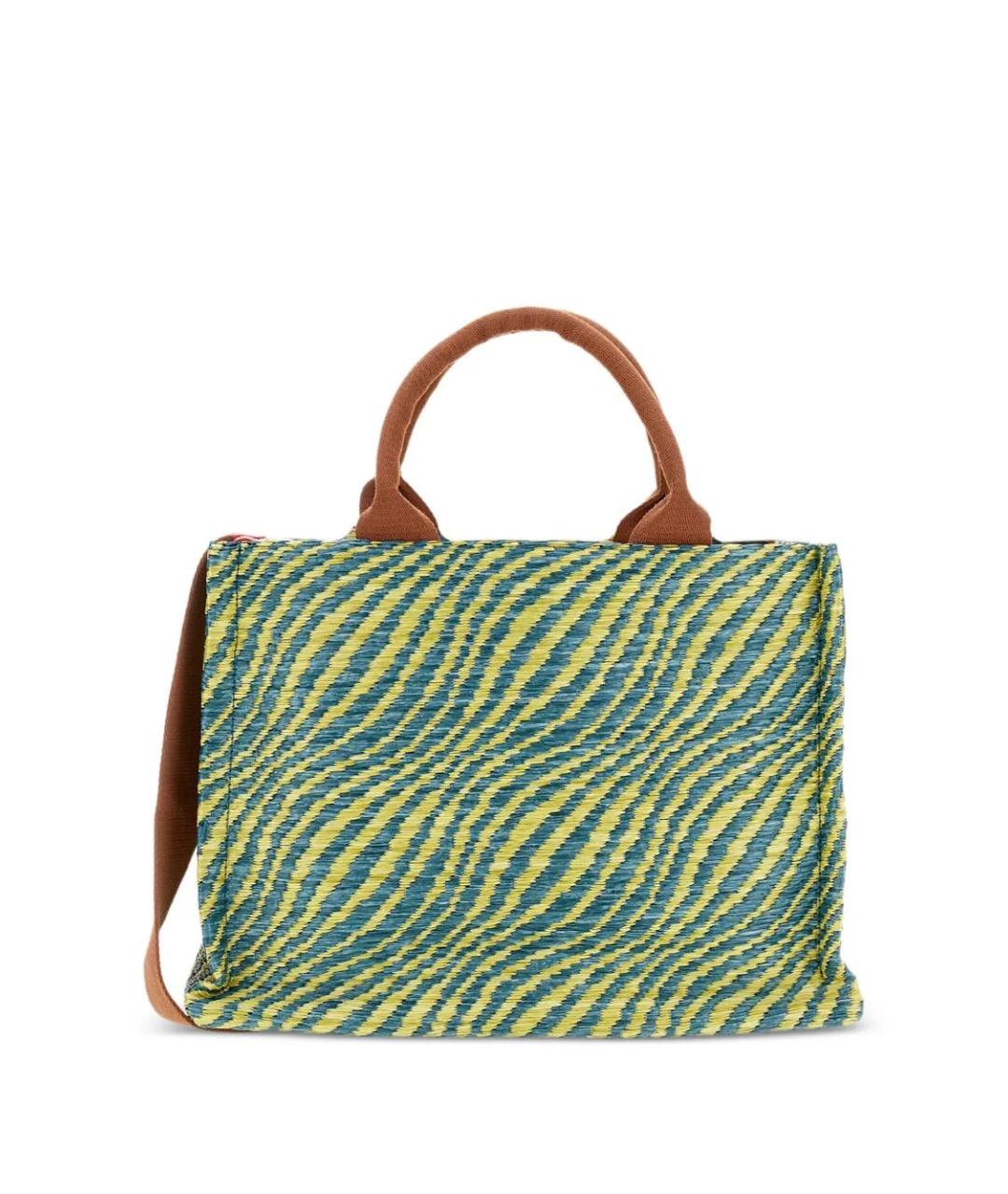 MARNI Зеленая тканевая сумка тоут, фото 2