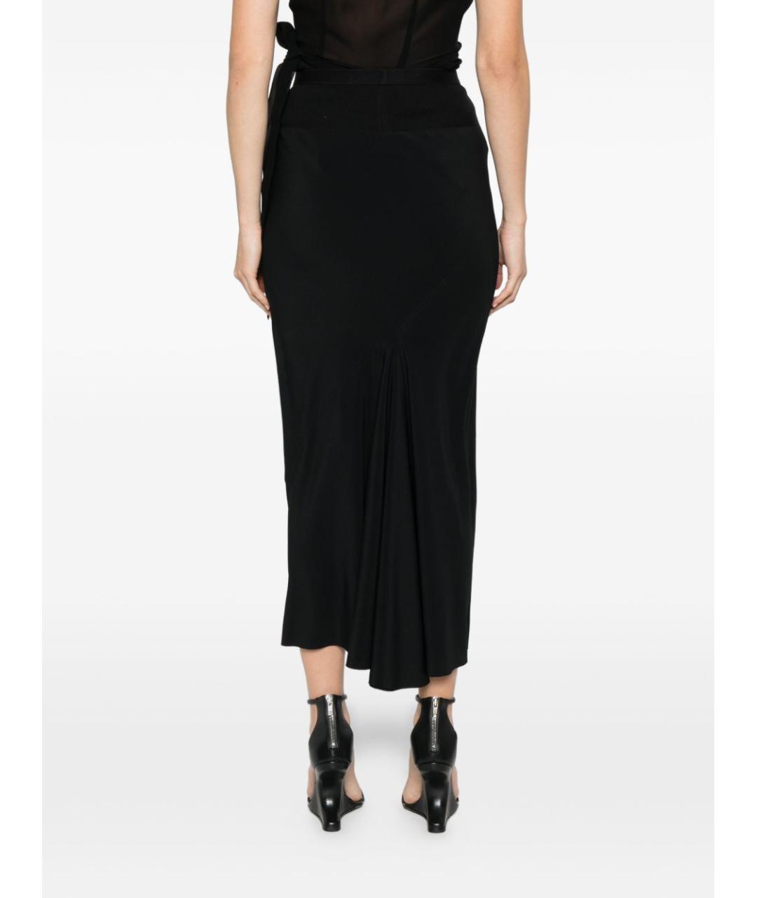 RICK OWENS Черная хлопковая юбка миди, фото 5