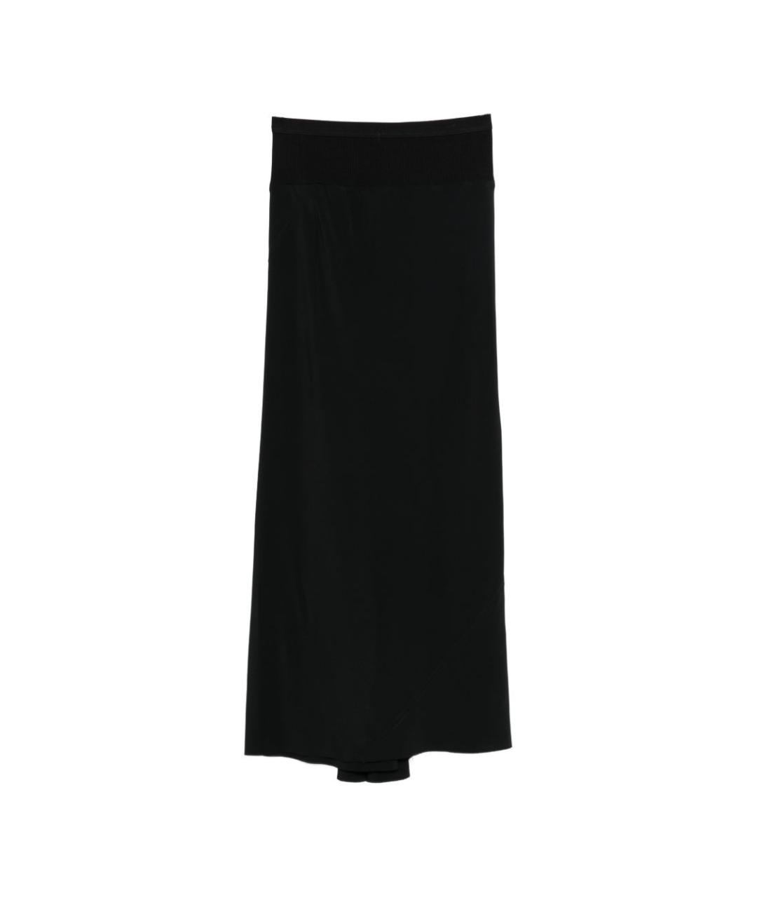 RICK OWENS Черная хлопковая юбка миди, фото 1